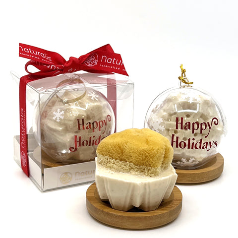 Oatmeal Honey Holiday Box + Bamboo Soap Dish - Naturalis Handcrafted Soaps